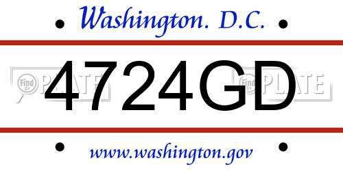 4724GD District Of Columbia License Plate