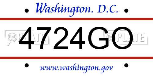 4724GO District Of Columbia License Plate