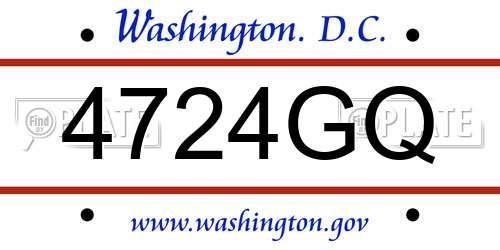 4724GQ District Of Columbia License Plate