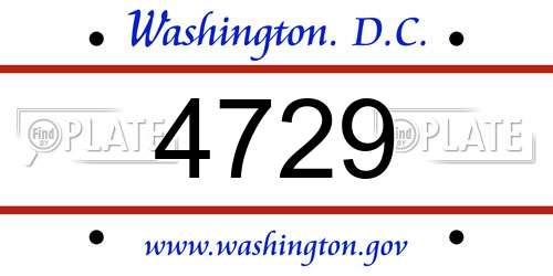 4729 District Of Columbia License Plate