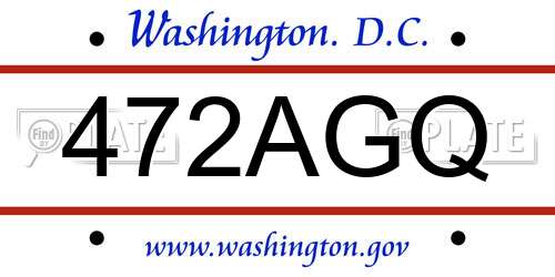 472AGQ District Of Columbia License Plate