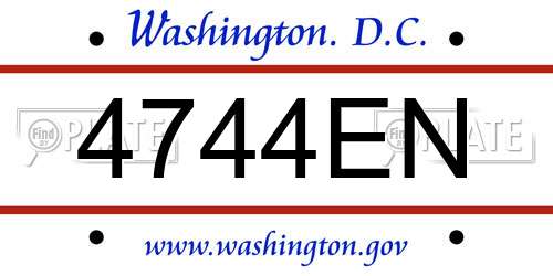 4744EN District Of Columbia License Plate