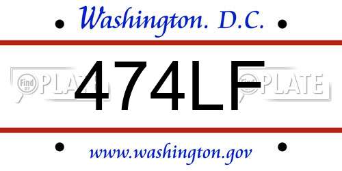 474LF District Of Columbia License Plate