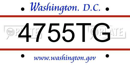 4755TG District Of Columbia License Plate