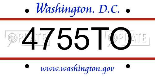 4755TO District Of Columbia License Plate