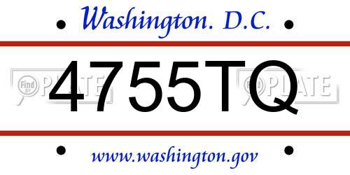 4755TQ District Of Columbia License Plate