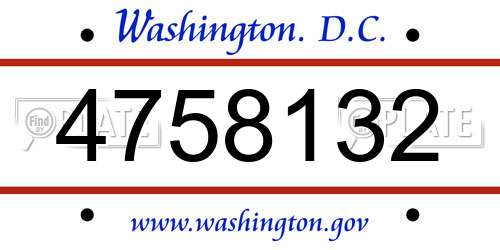 4758132 District Of Columbia License Plate