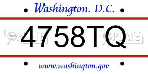 4758TQ District Of Columbia License Plate