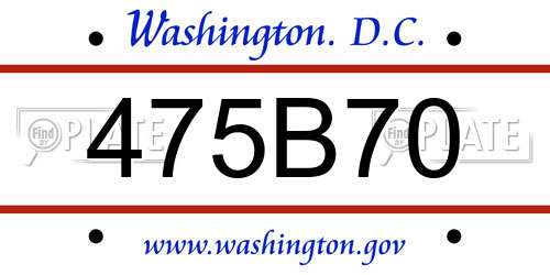 475B70 District Of Columbia License Plate