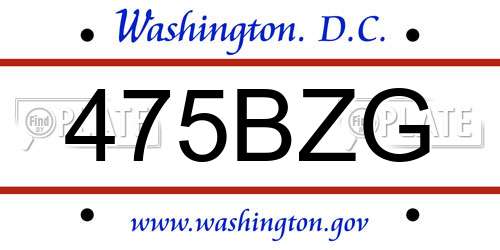 475BZG District Of Columbia License Plate