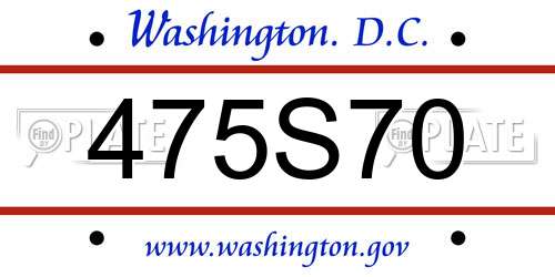 475S70 District Of Columbia License Plate