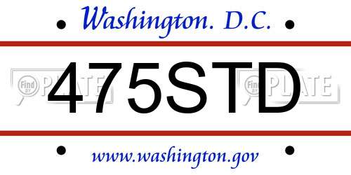 475STD District Of Columbia License Plate