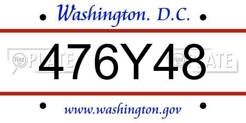476Y48 District Of Columbia License Plate