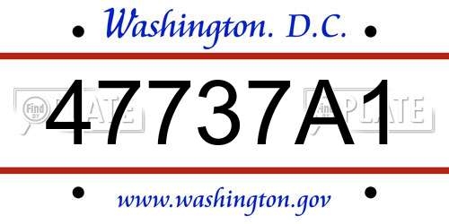 47737A1 District Of Columbia License Plate