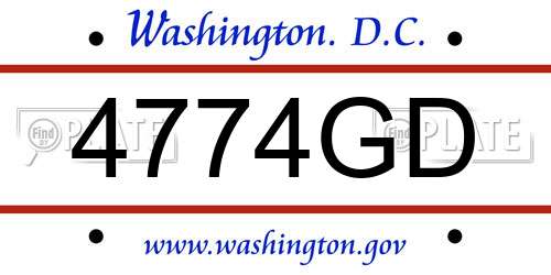 4774GD District Of Columbia License Plate