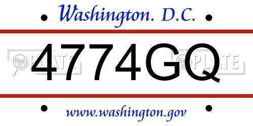 4774GQ District Of Columbia License Plate