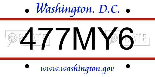 477MY6 District Of Columbia License Plate