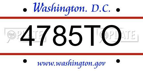 4785TO District Of Columbia License Plate