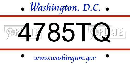 4785TQ District Of Columbia License Plate