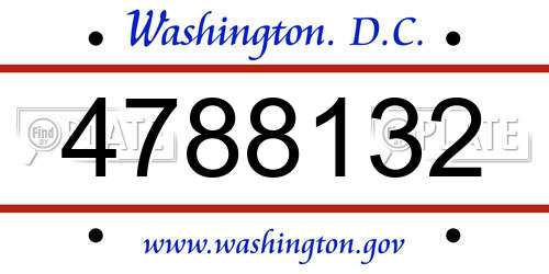 4788132 District Of Columbia License Plate