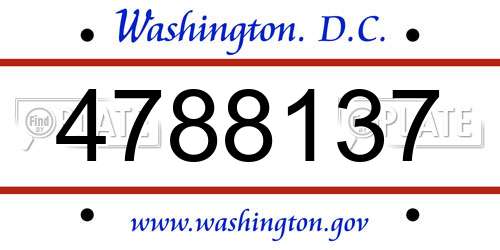 4788137 District Of Columbia License Plate