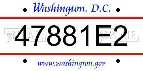 47881E2 District Of Columbia License Plate