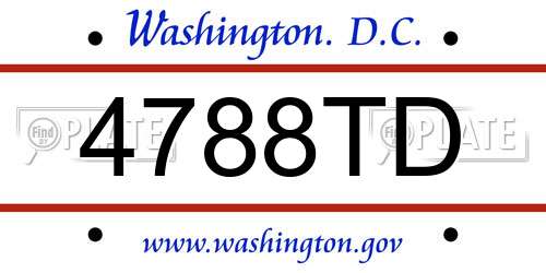 4788TD District Of Columbia License Plate