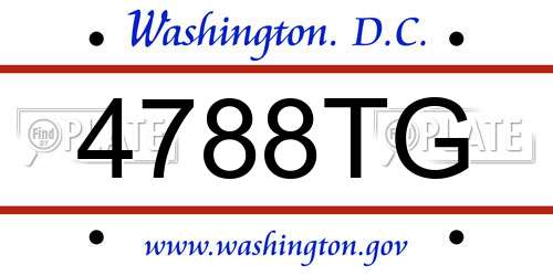 4788TG District Of Columbia License Plate