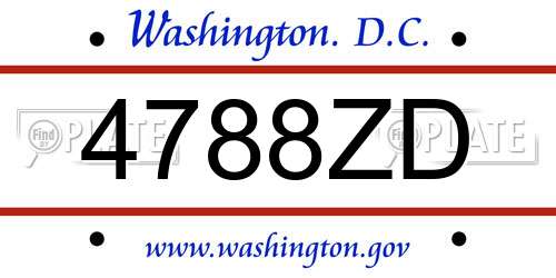 4788ZD District Of Columbia License Plate