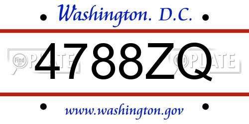 4788ZQ District Of Columbia License Plate