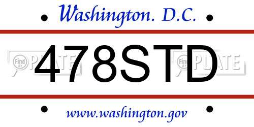 478STD District Of Columbia License Plate