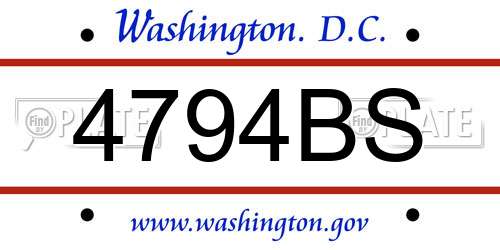 4794BS District Of Columbia License Plate