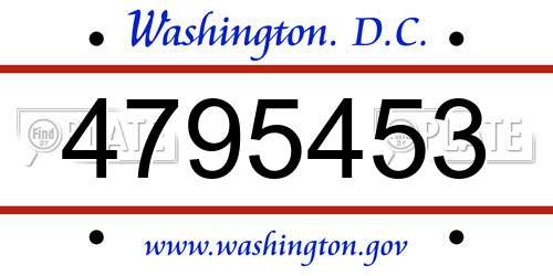 4795453 District Of Columbia License Plate