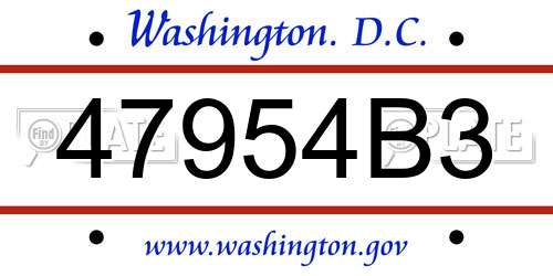 47954B3 District Of Columbia License Plate