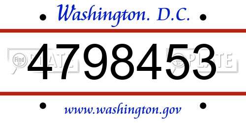 4798453 District Of Columbia License Plate