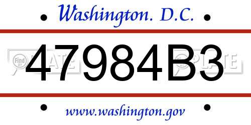 47984B3 District Of Columbia License Plate