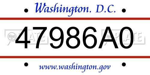 47986A0 District Of Columbia License Plate