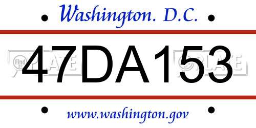 47DA153 District Of Columbia License Plate
