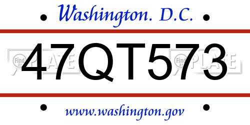 47QT573 District Of Columbia License Plate