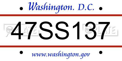 47SS137 District Of Columbia License Plate