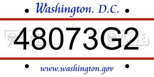 48073G2 District Of Columbia License Plate