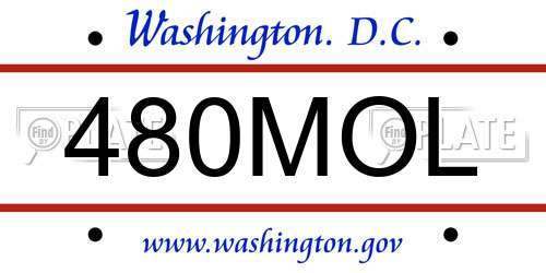 480MOL District Of Columbia License Plate