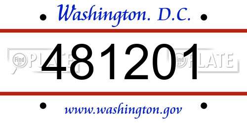 481201 District Of Columbia License Plate