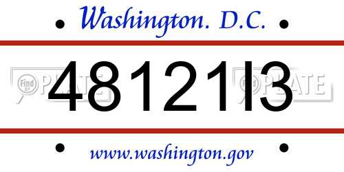48121I3 District Of Columbia License Plate