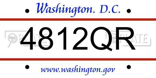 4812QR District Of Columbia License Plate