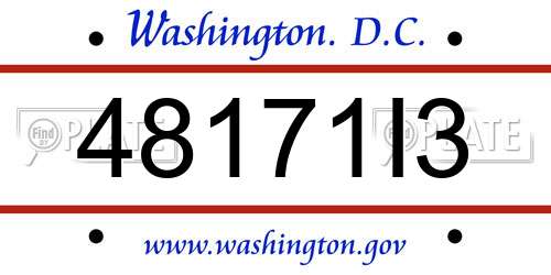 48171I3 District Of Columbia License Plate