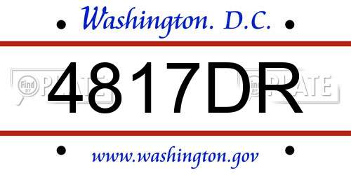 4817DR District Of Columbia License Plate