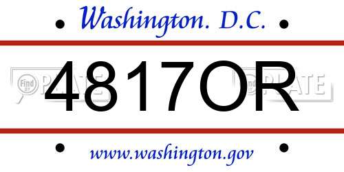 4817OR District Of Columbia License Plate