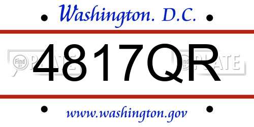 4817QR District Of Columbia License Plate