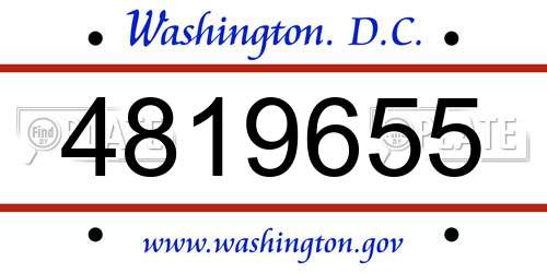 4819655 District Of Columbia License Plate